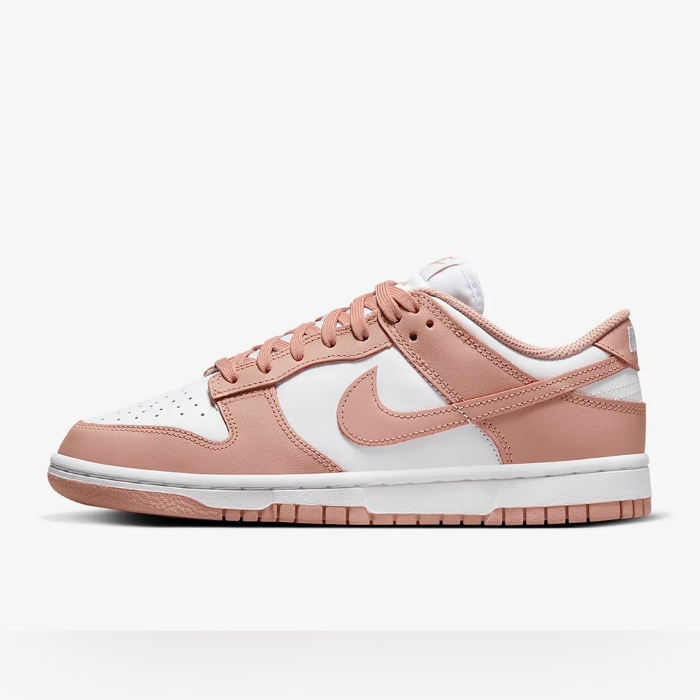 Woman's Nike Dunk Low Retro Shoes color White/Rose Whisper